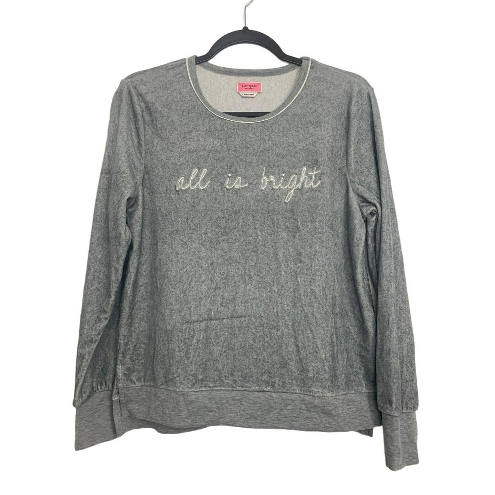 Kate Spade Soft Comfy Pajama Fleece Top Holiday Collection All is Bright Size S